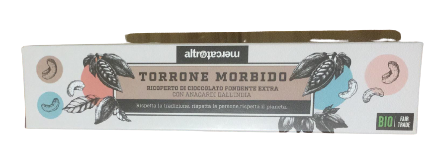 Torrone Morbido ricoperto di cioccolato fondente extra-BIO- 90g- COD CTM0000106400
