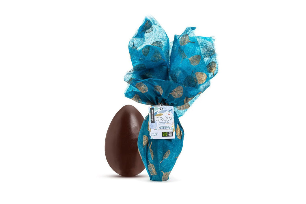 Uovo di cioccolato fondente con fave di cacao- Bio COD 00001207 350g